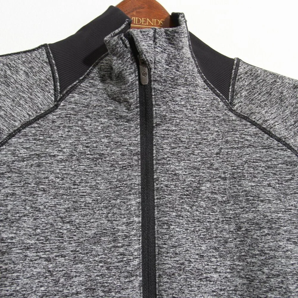 Lululemon Always Alert 1/2 Zip Pullover Heathered Black Gray Rulu Fleece Size 6